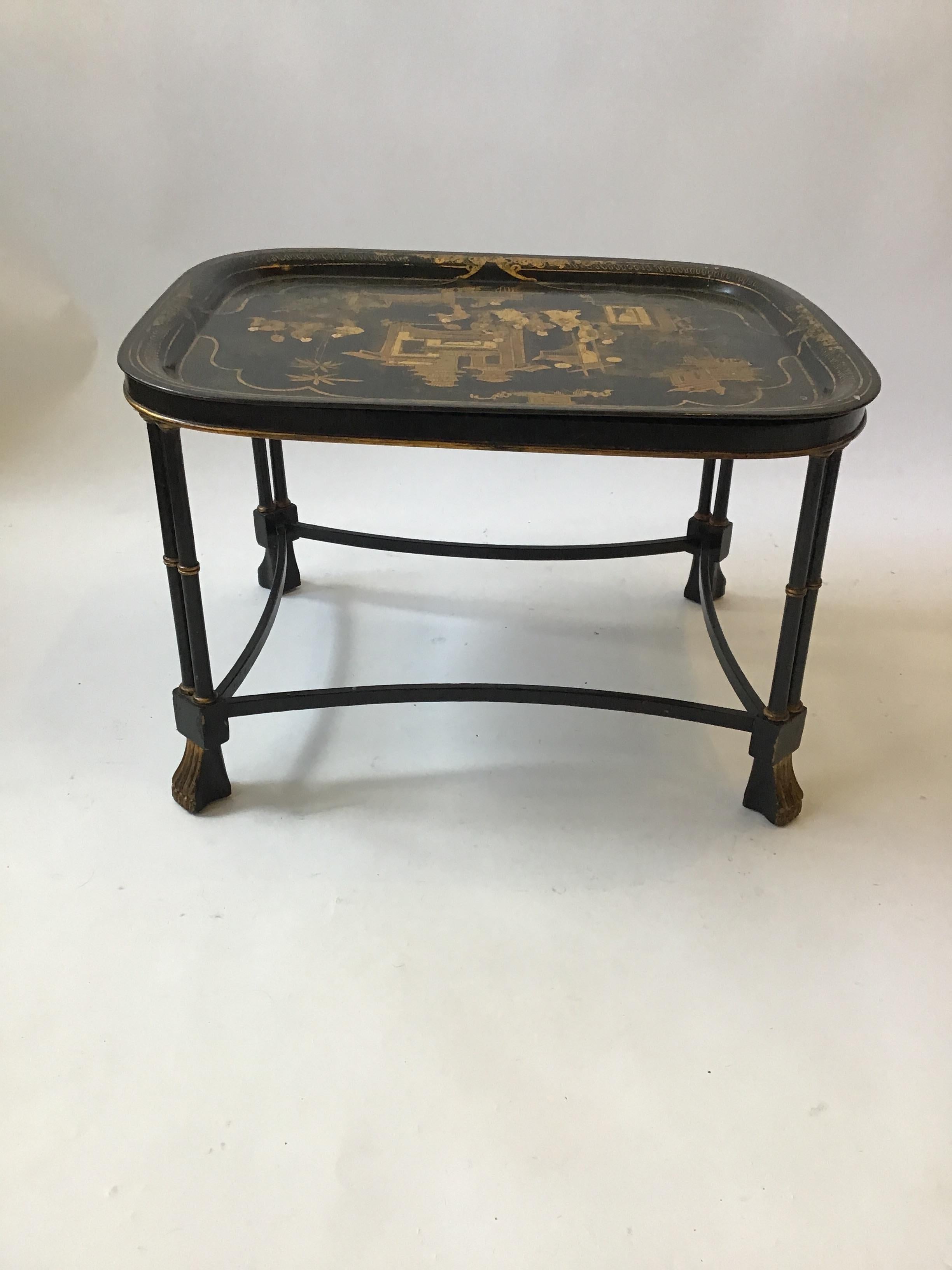 1920s English Tray Table With Asian Motif For Sale 2