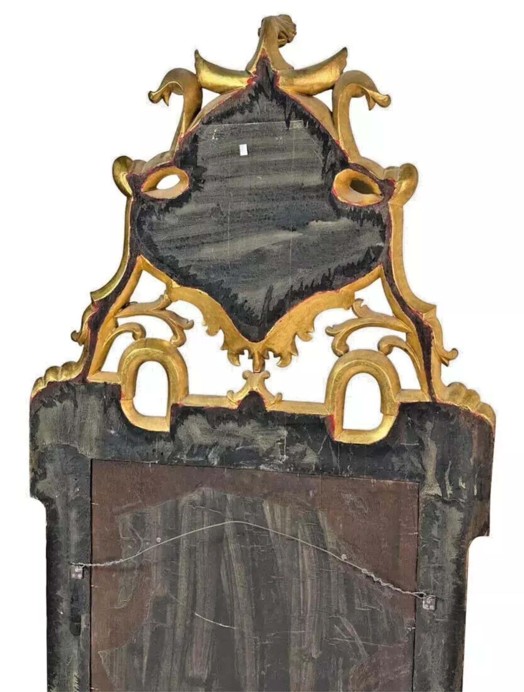 20th Century 1920's Era Antique Painted, Florentine, Venetian, Giltwood, Wall Mirror For Sale