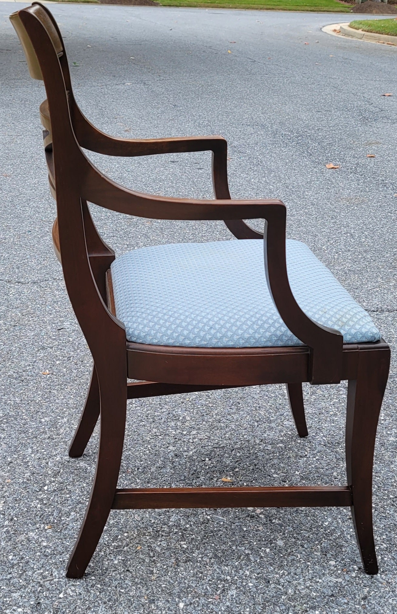 American 1920s Estey Manufacturing Magogany Upholstered Arm Chairs For Sale