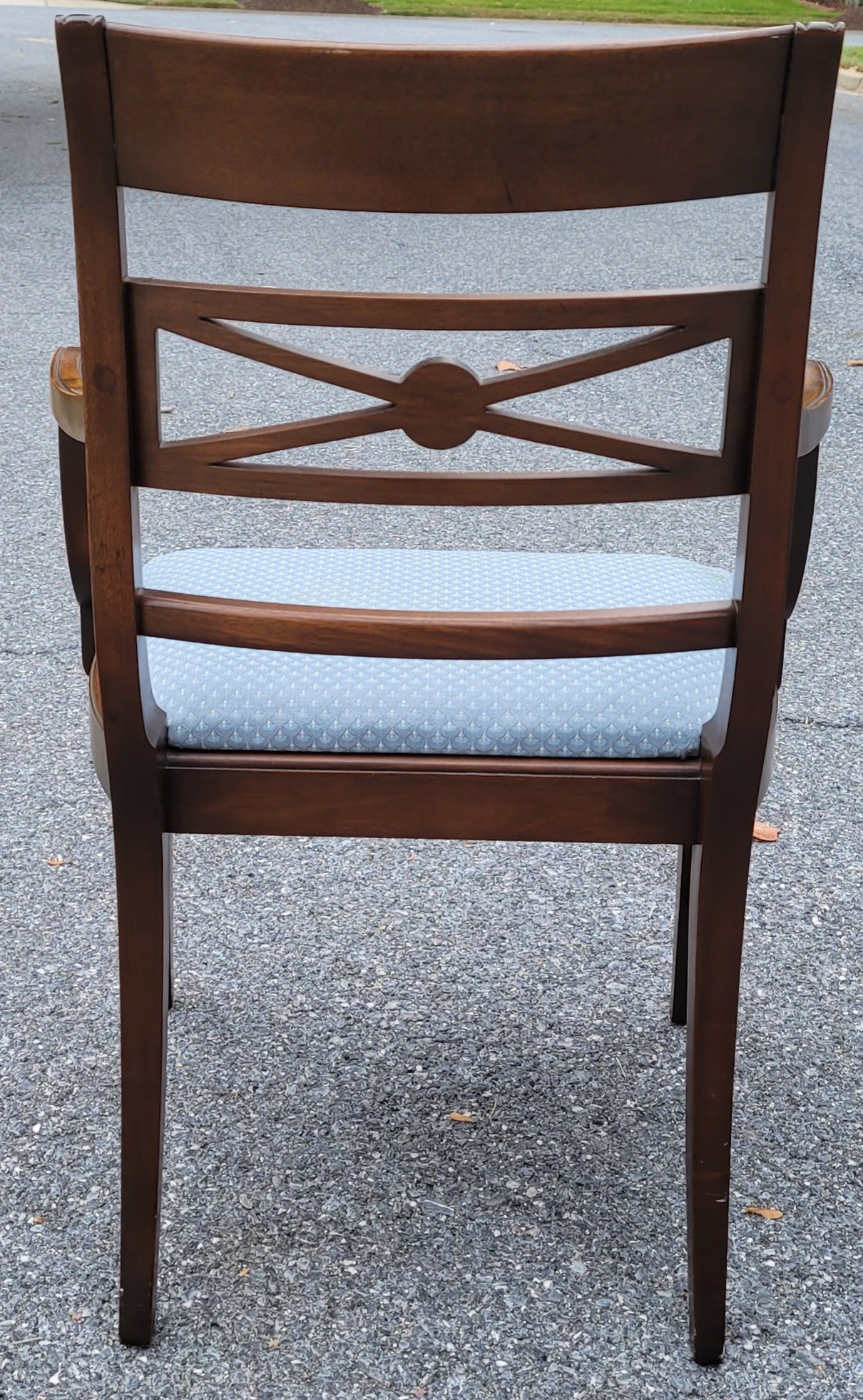 1920s Estey Manufacturing Magogany Upholstered Arm Chairs In Good Condition For Sale In Germantown, MD