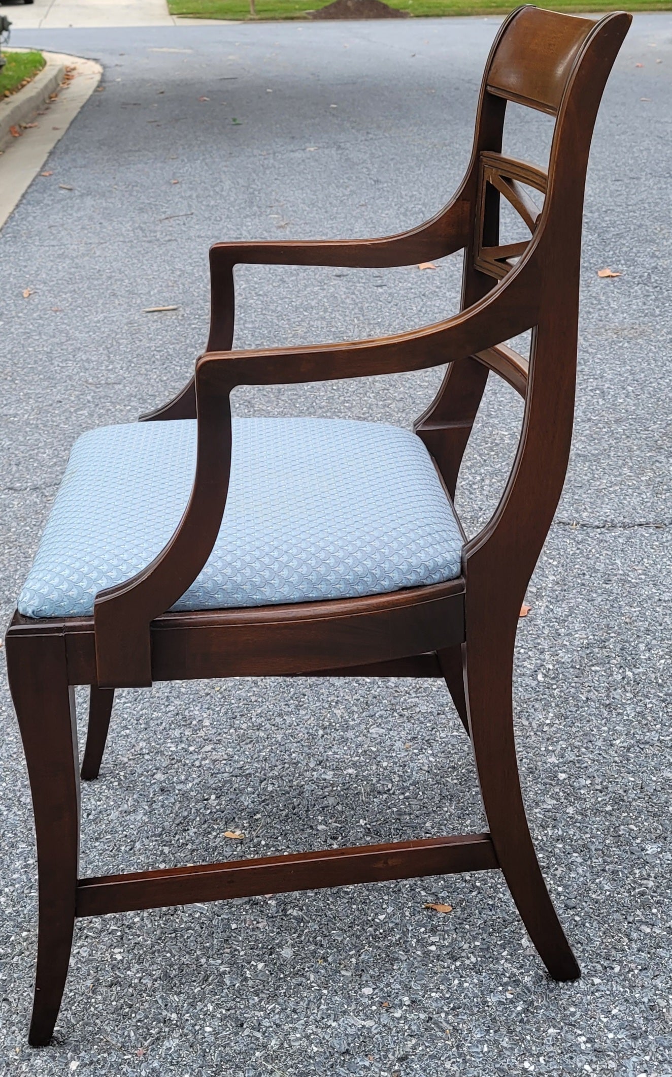 20th Century 1920s Estey Manufacturing Magogany Upholstered Arm Chairs For Sale