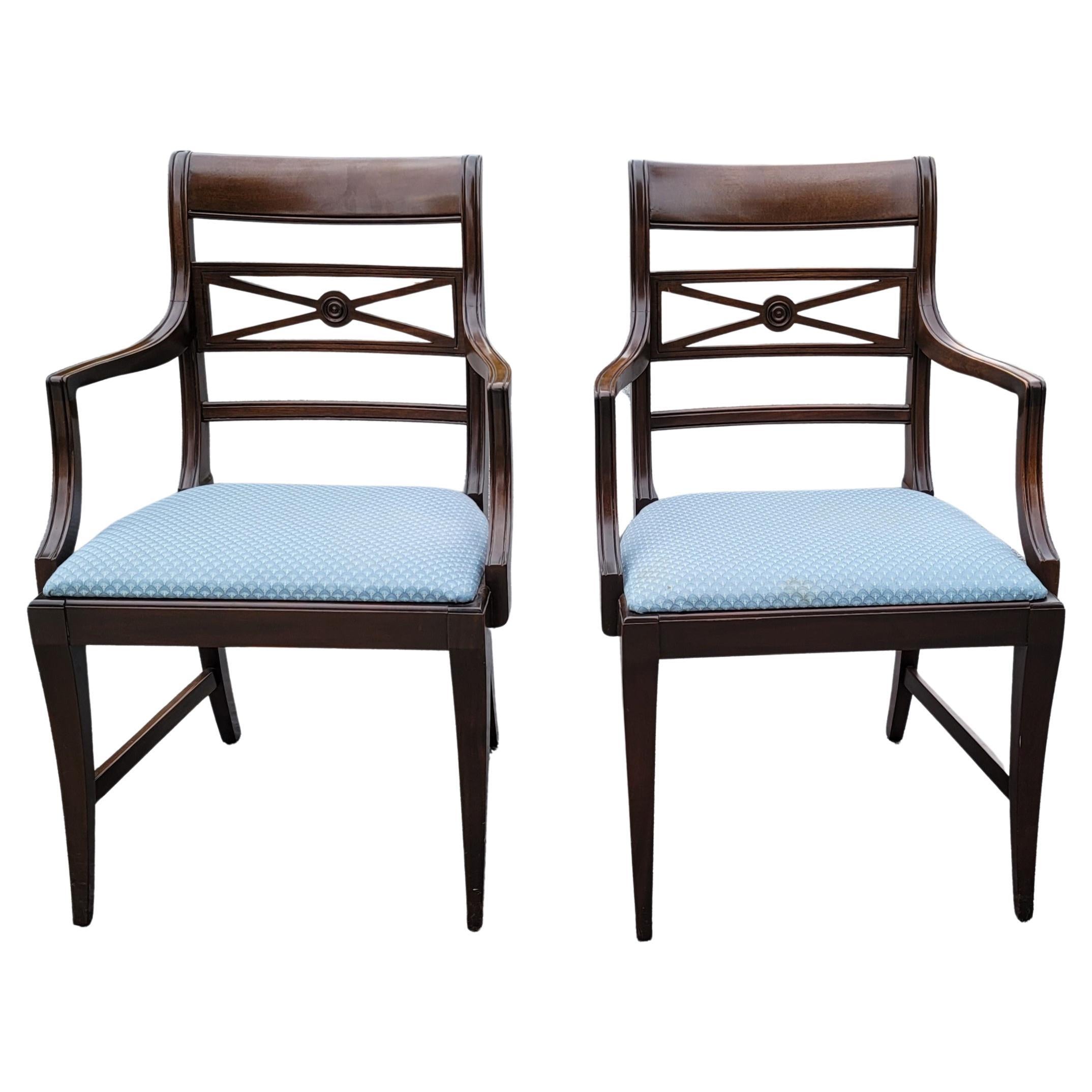 1920s Estey Manufacturing Magogany Upholstered Arm Chairs