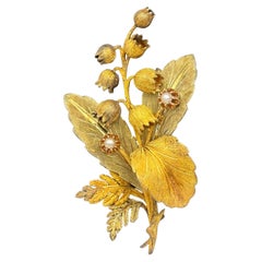 1920s European 14k lily of the valley brooch