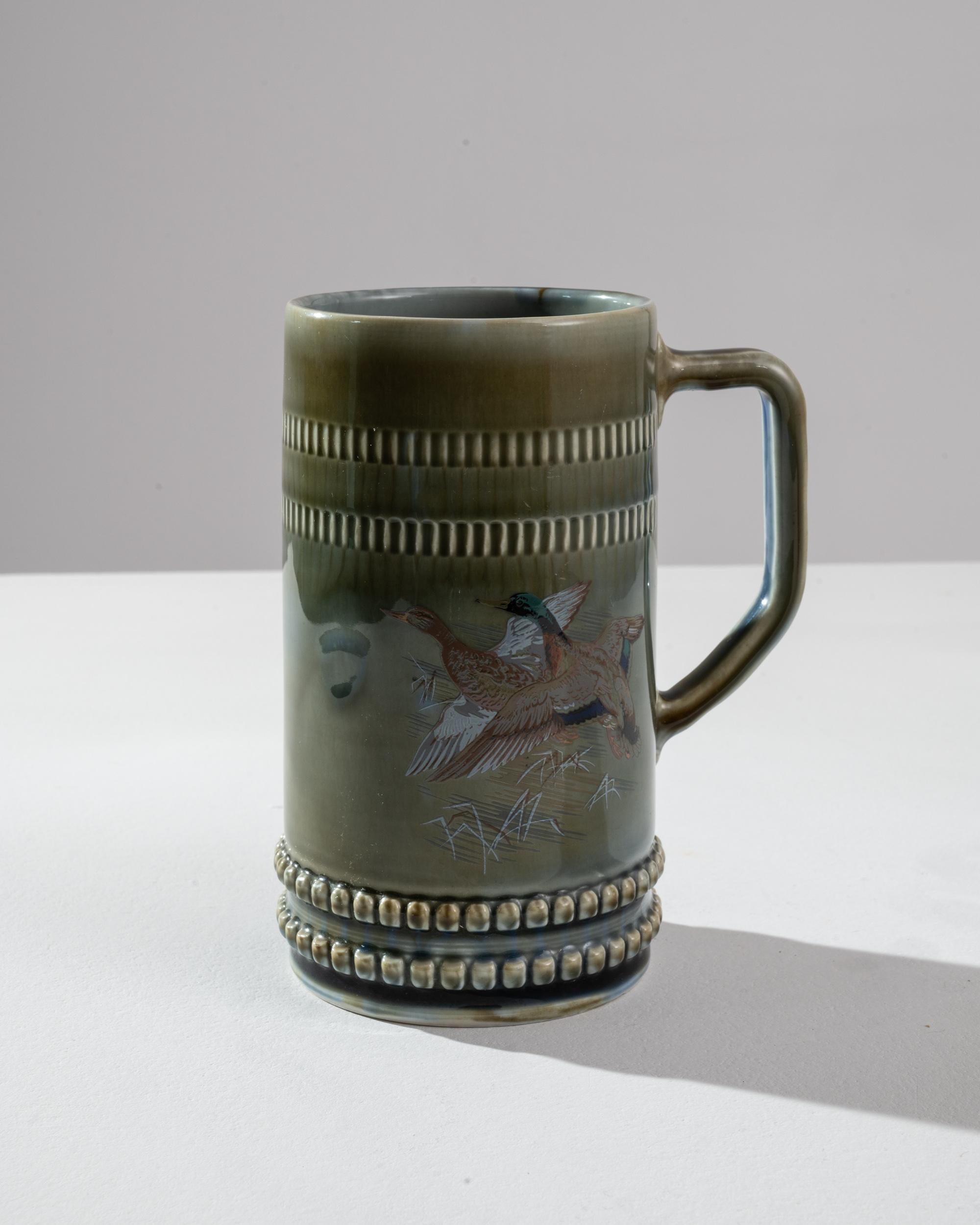 1920s European Ceramic Tankard In Good Condition In High Point, NC