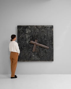 1920s European Industrial Metal Wall Clock Face