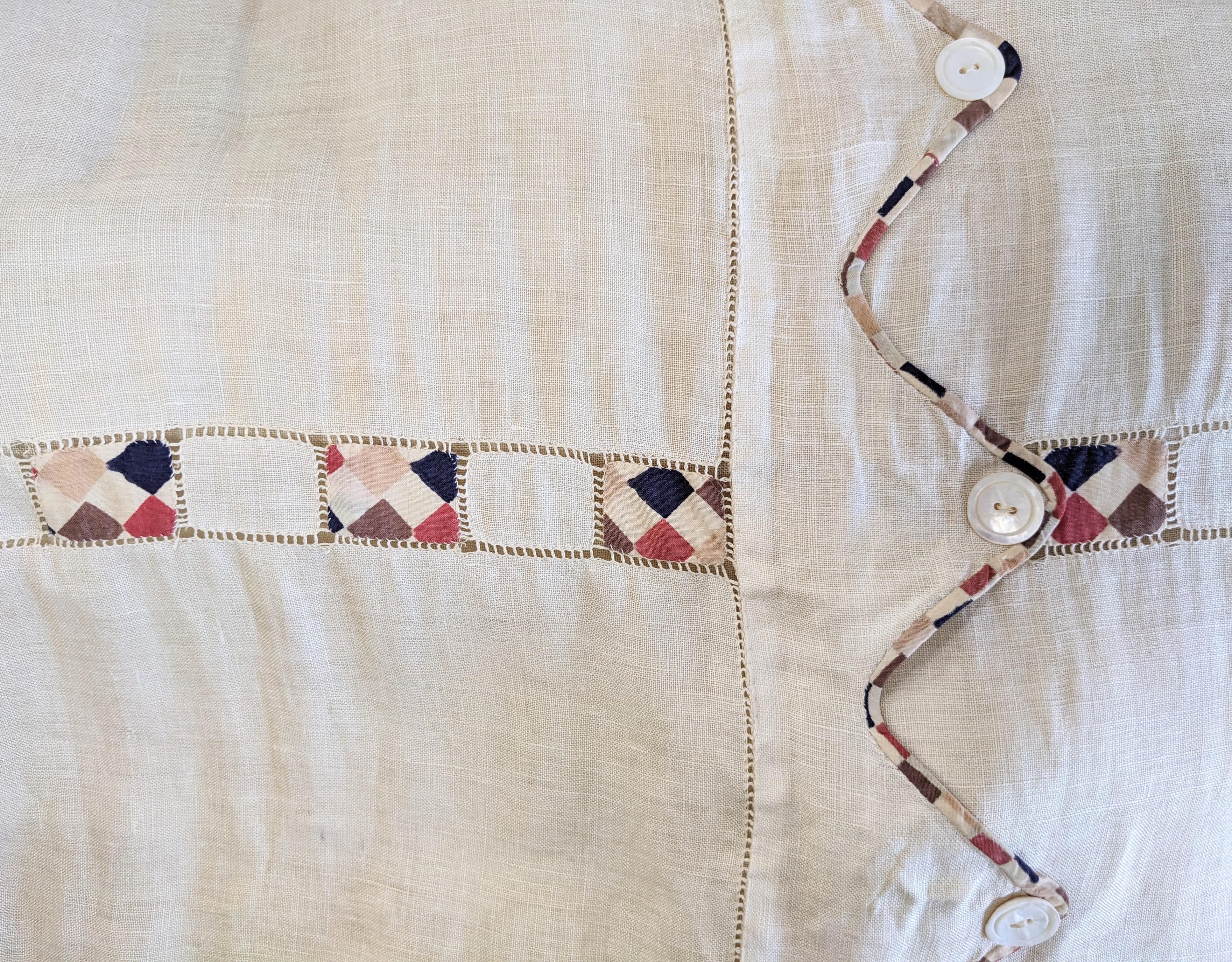 Robe de jour Art Déco en lin européen des années 1920 en vente 3