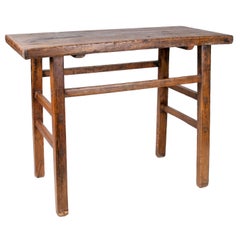 1920s European Natural Wood Finish Console Table