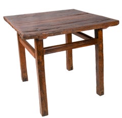 1920s European Natural Wood Finish Square Table