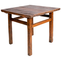 square wood table 1920s European Natural Wood Finish Square Table