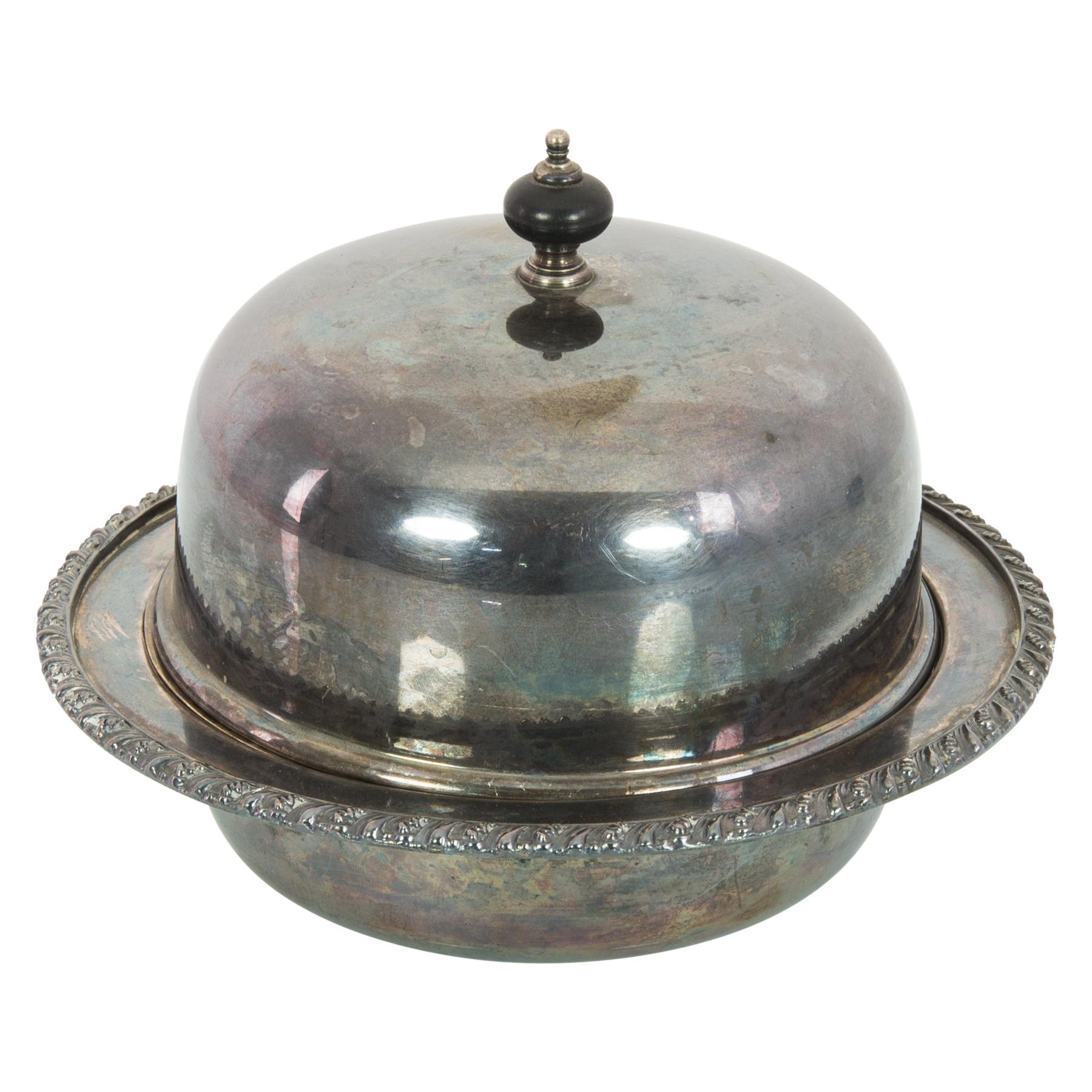 1920s European Silver-Plated Serving Bowl with Lid