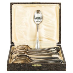 1920s European Silver-Plated Teaspoons in Box, Set of Twelve