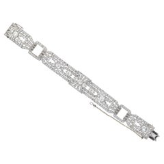 Antique 1920s Exceptional Diamond Platinum Bracelet