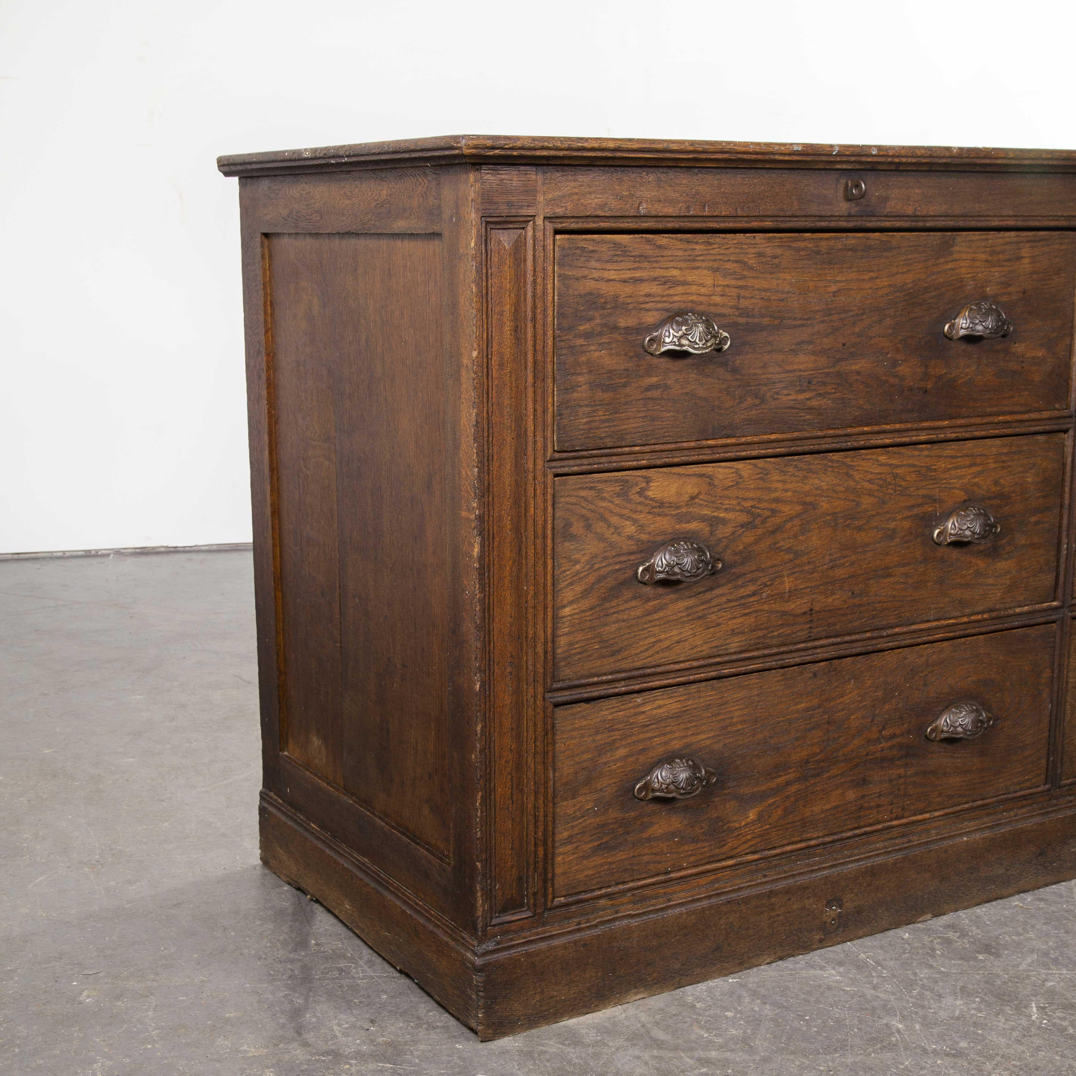 1920s Exceptional Large French Oak Bank of Drawers, Chest of Drawers 2