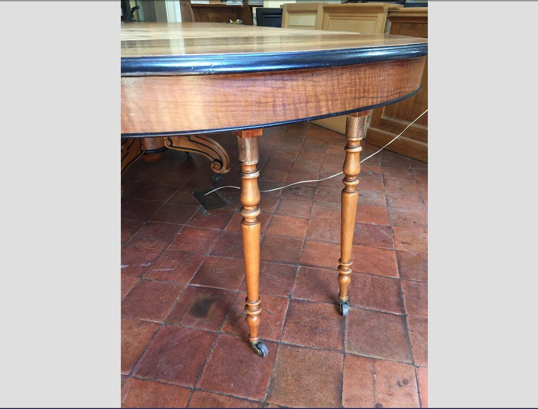 1920s Extending Walnut Italian Dining Table with Hand-Carved Base on Wheels 3
