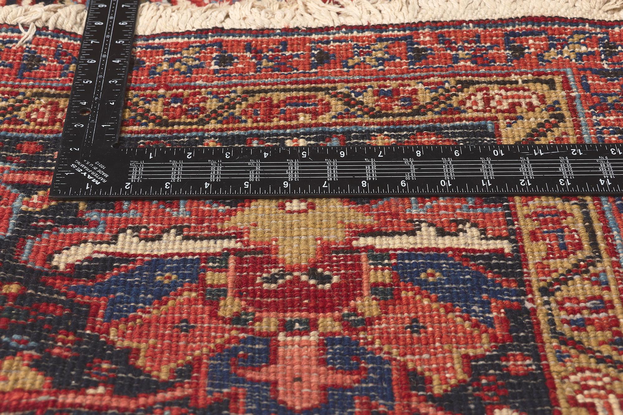 20th Century 1920s Extra-Large Antique Red Persian Rug Heriz Carpet 