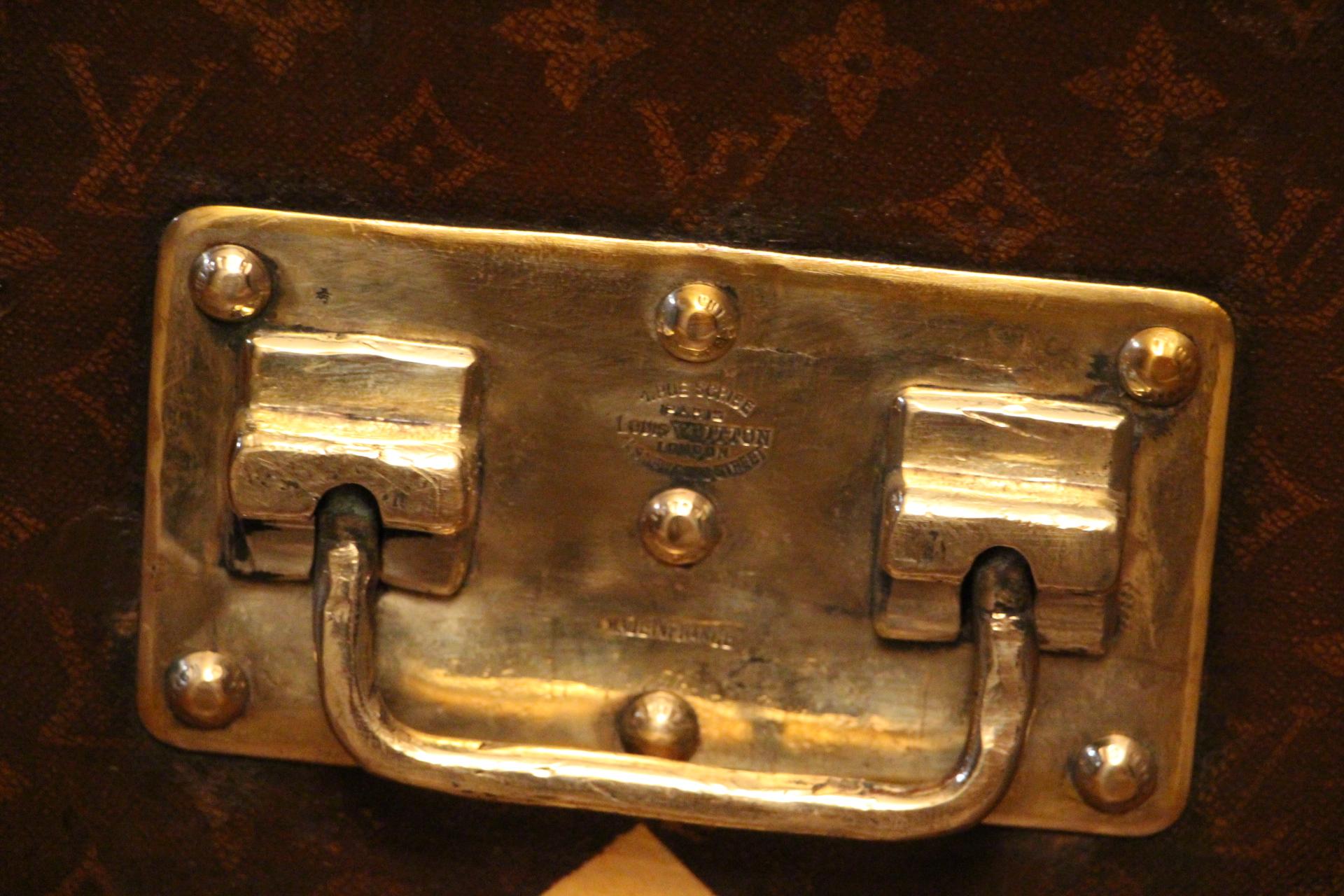 Brass 1920s High Louis Vuitton Trunk, Malle Louis Vuitton