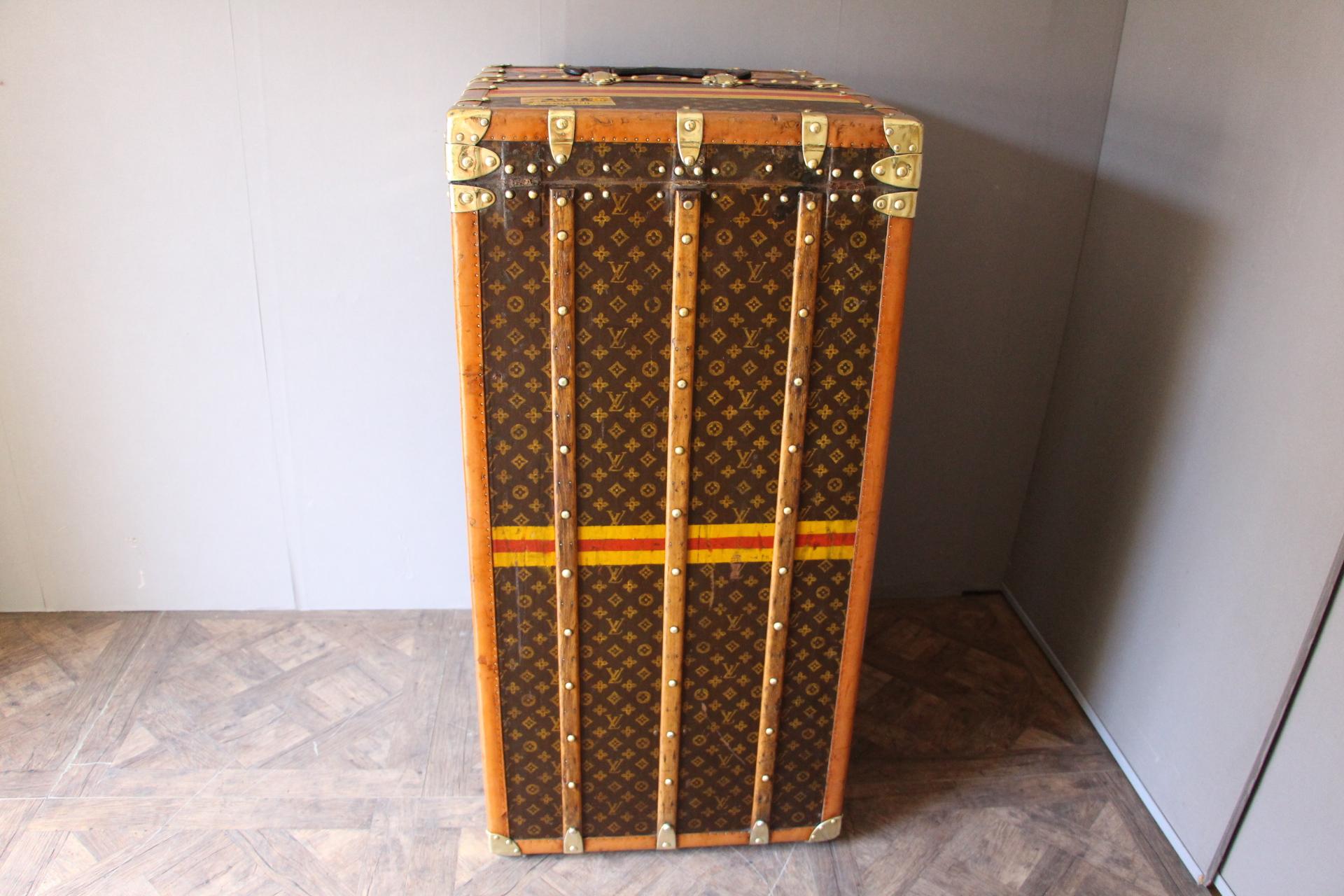 Early 20th Century 1920s Extra Large Louis Vuitton Wardrobe Trunk, Louis Vuitton Steamer Trunk