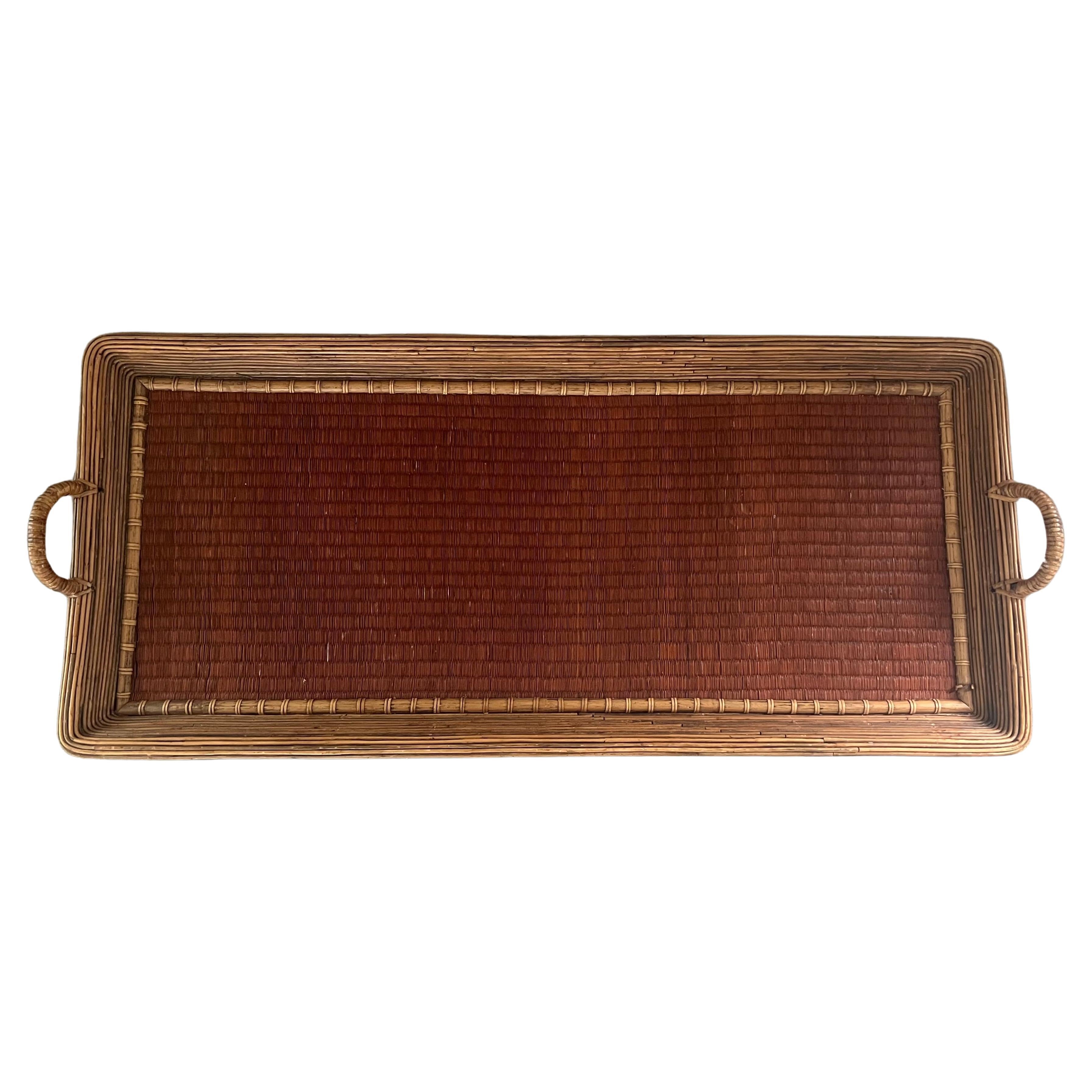 1920s Extra Long Japanese Bamboo Tray For Sale