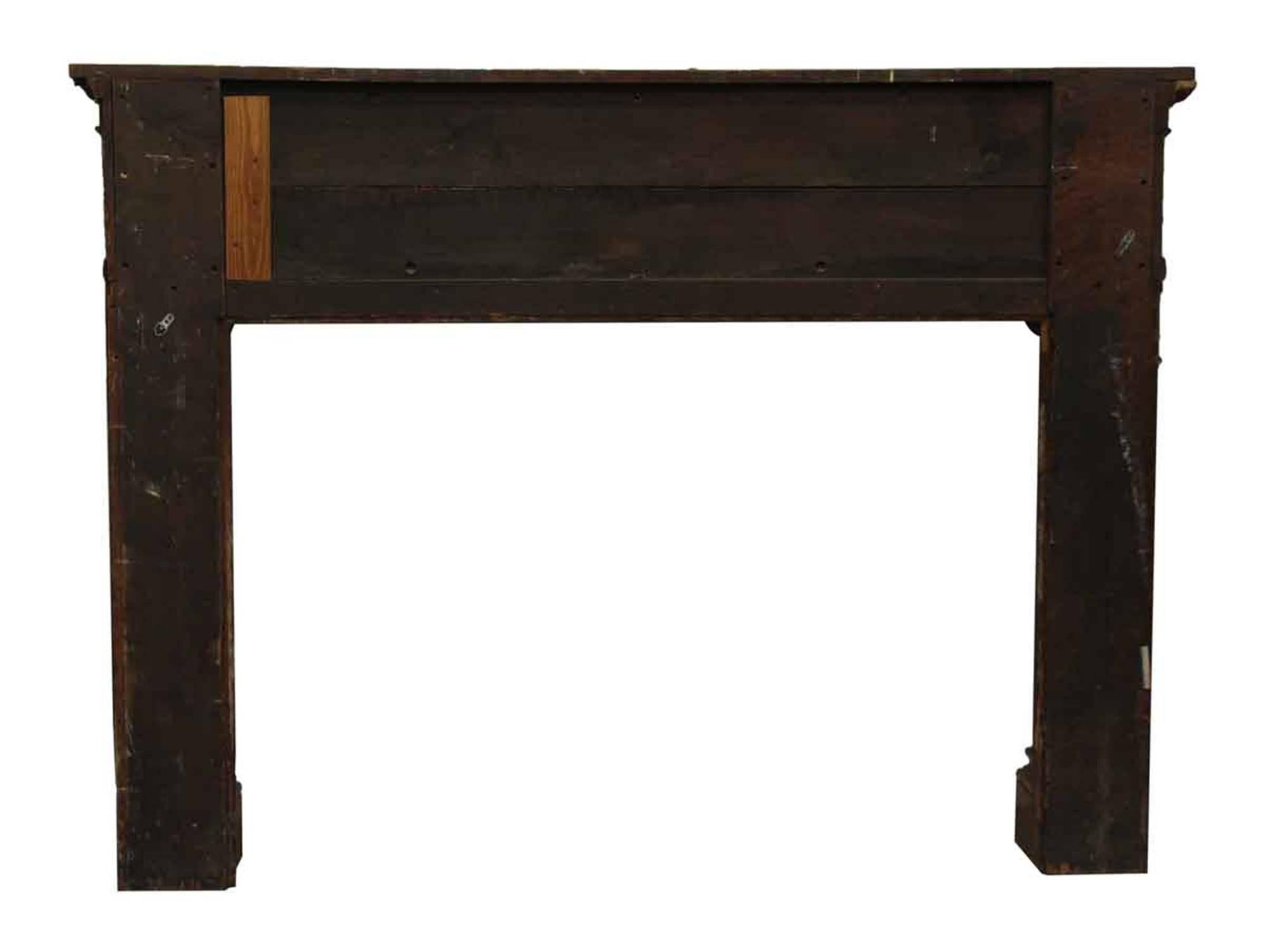 1920s Extra Wide Carved Oak Mantel with Hand-Carved Details 4