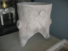 1920s Faux Bois Concrete Planter
