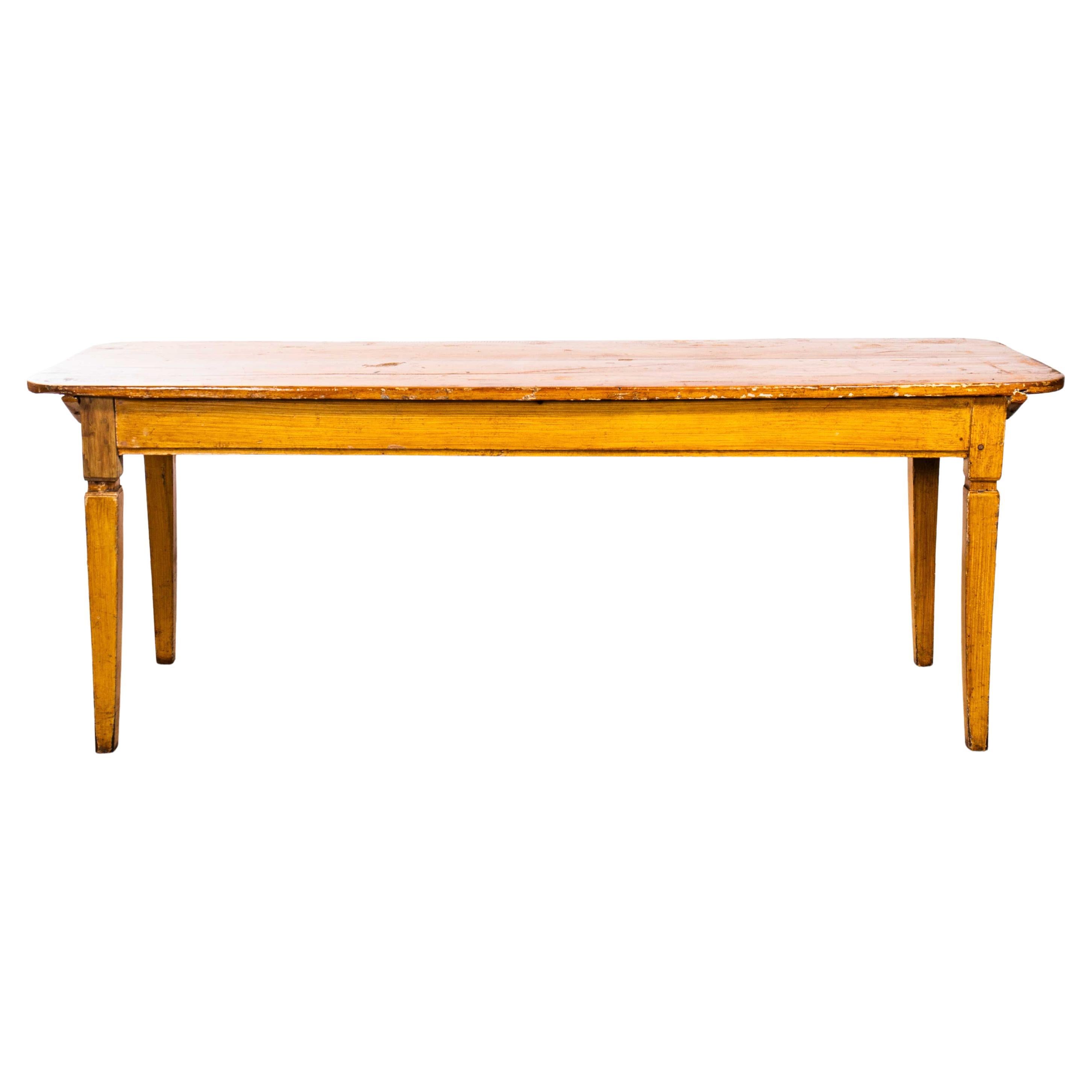 Table de salle à manger française rectangulaire en faux bois des années 1920