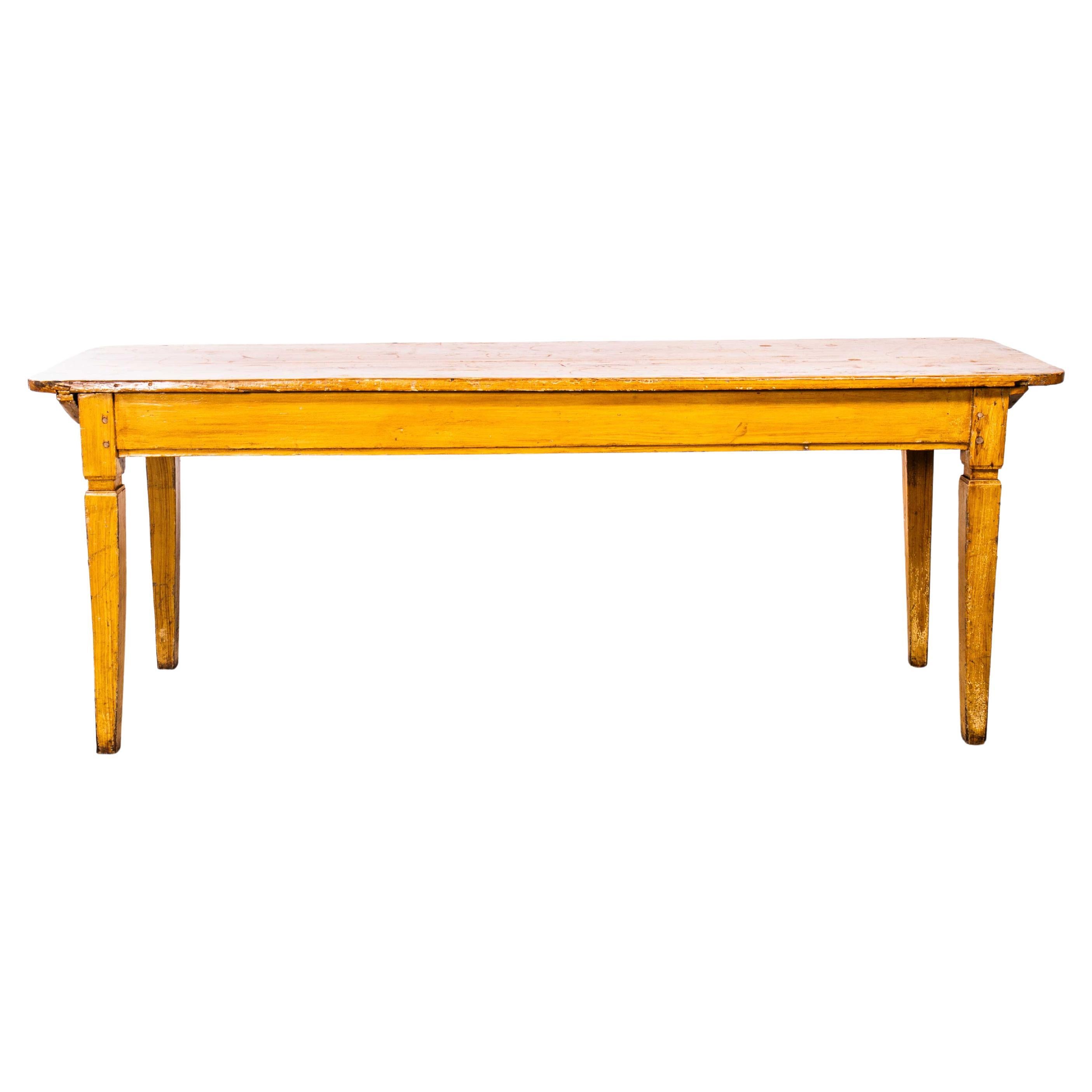 1920er Faux Wood Rectangular Angular French Dining Table