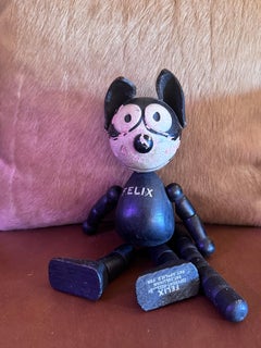 1920’s Felix The Cat Wooden and Leather Toy