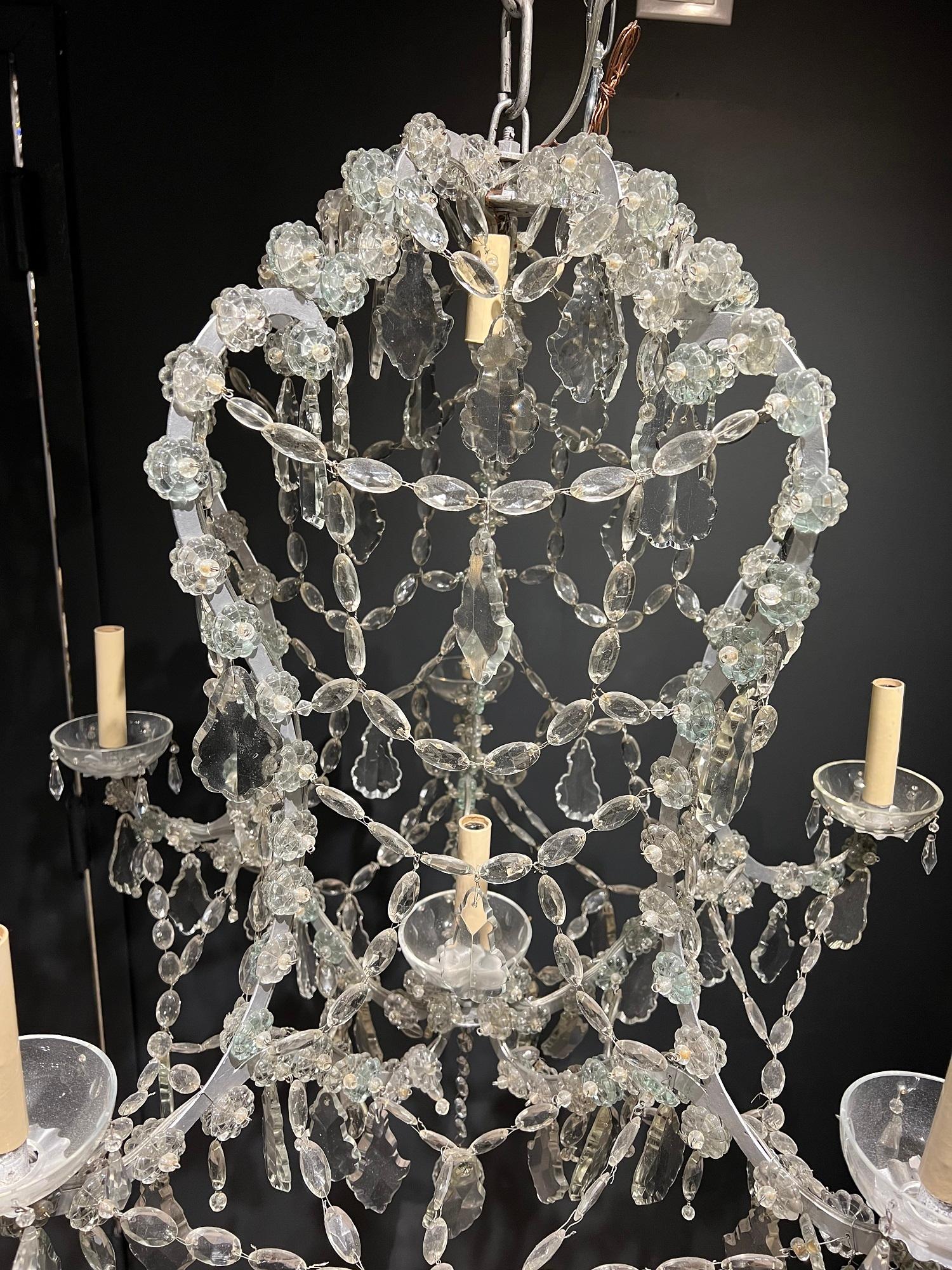 French 1920’s Fench Crystals Chandelier For Sale