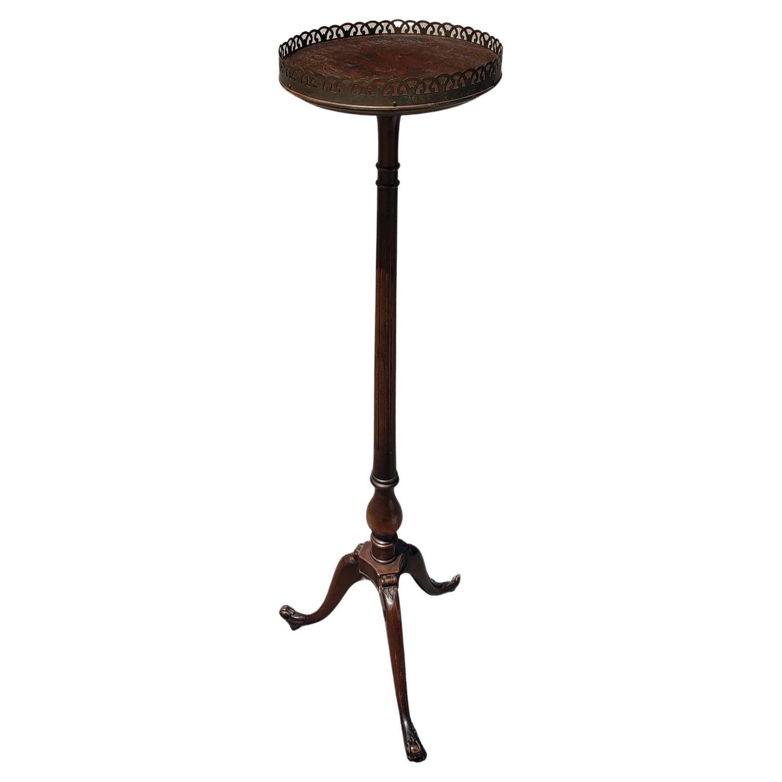 1920s Ferguson Bros Louis XVI French Carved Mahogany Plant Stand with Gallery For Sale