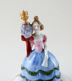 1920's Figural Porcelain Perfume Bottle & Trinket Box
