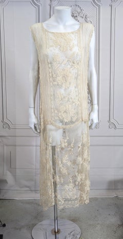1920's Filet Lace and Chiffon Dress