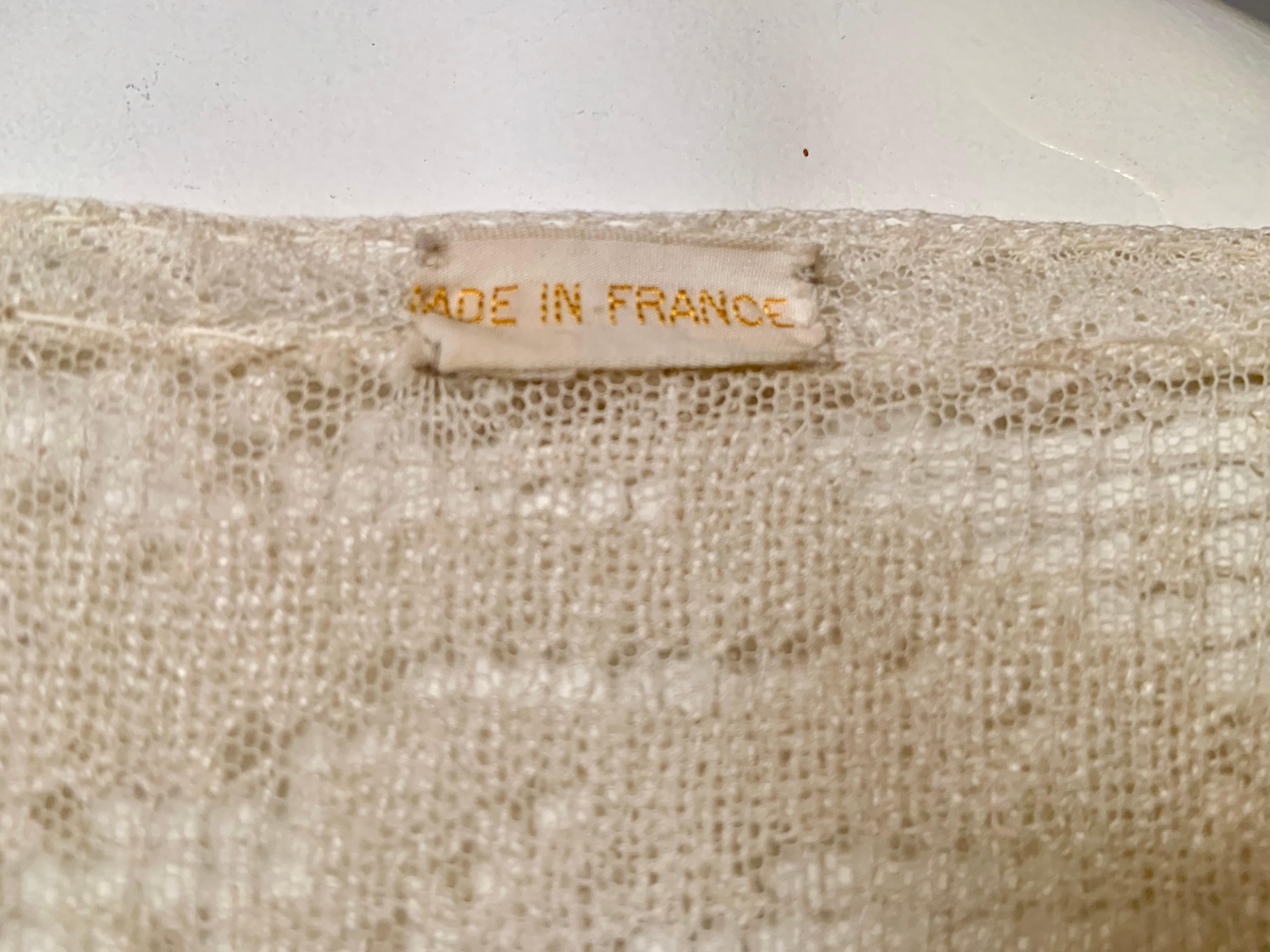 1920's Filet Lace Dress  Made in France For Sale 8