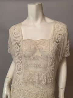 1920's Filet Lace Dress  Made in France