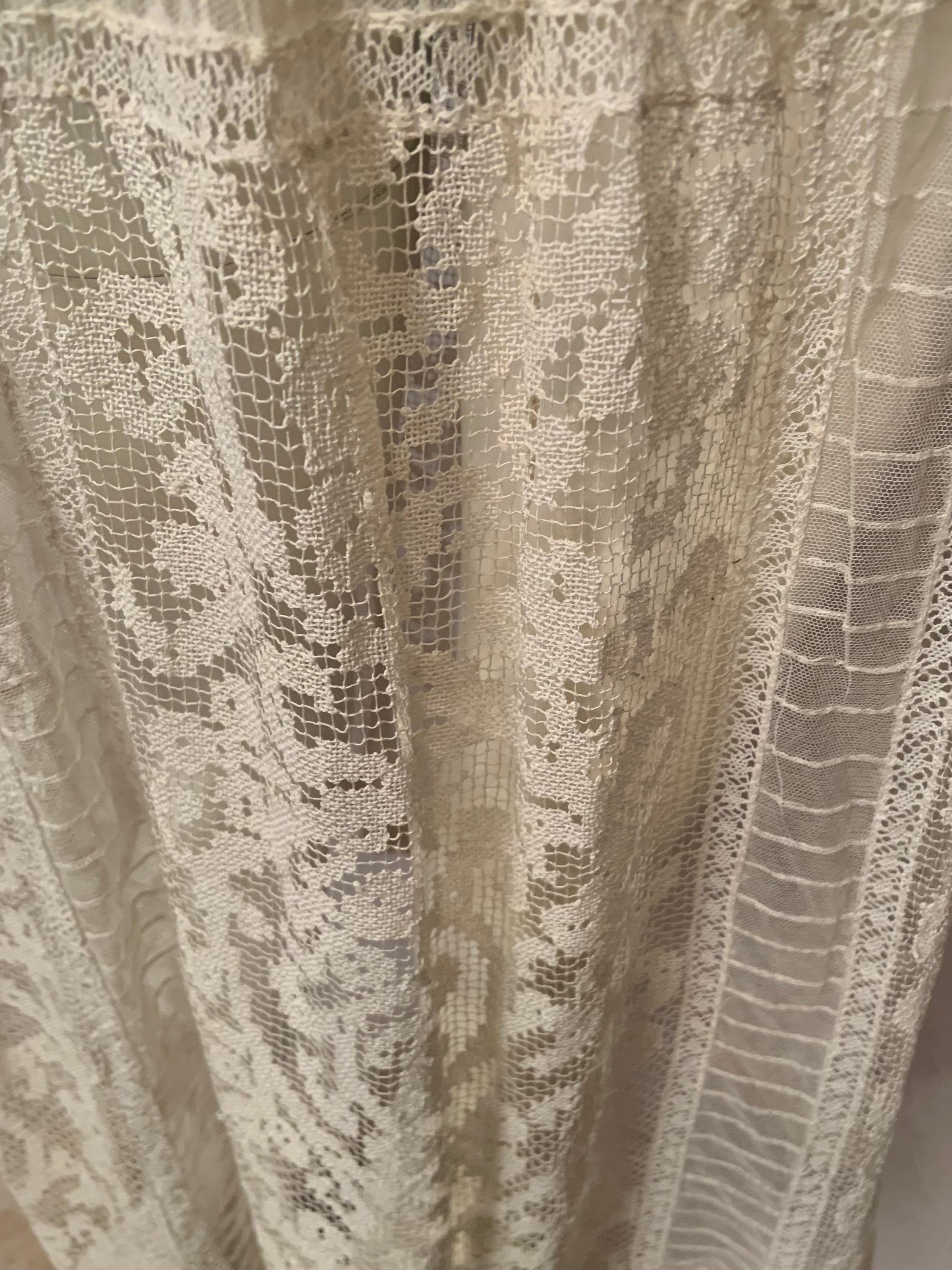 Women's 1920's Filet Lace Dress  Made in France For Sale