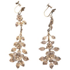 1920s Filigree Silver Earrings