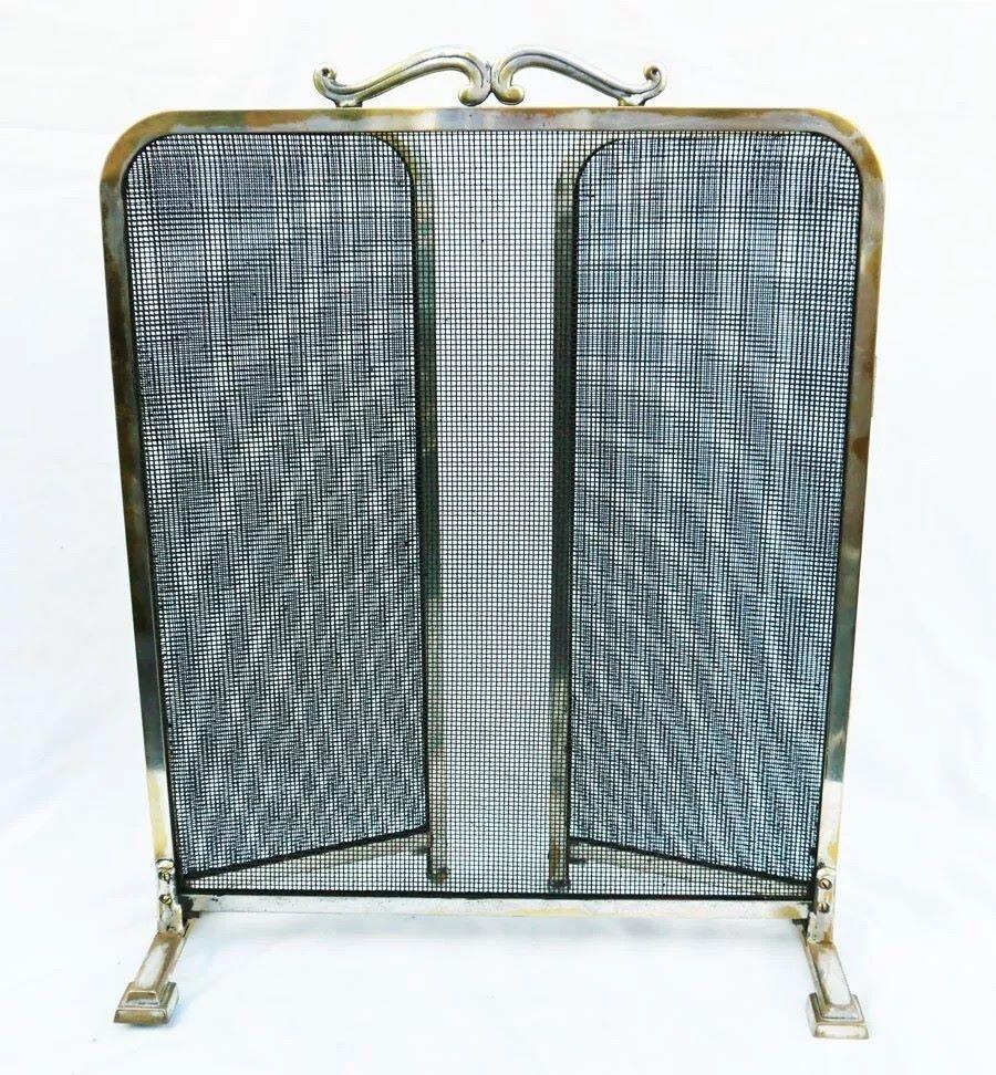 Anglais Pare-étincelles de feu des années 1920 pliant x3 panneaux en vente