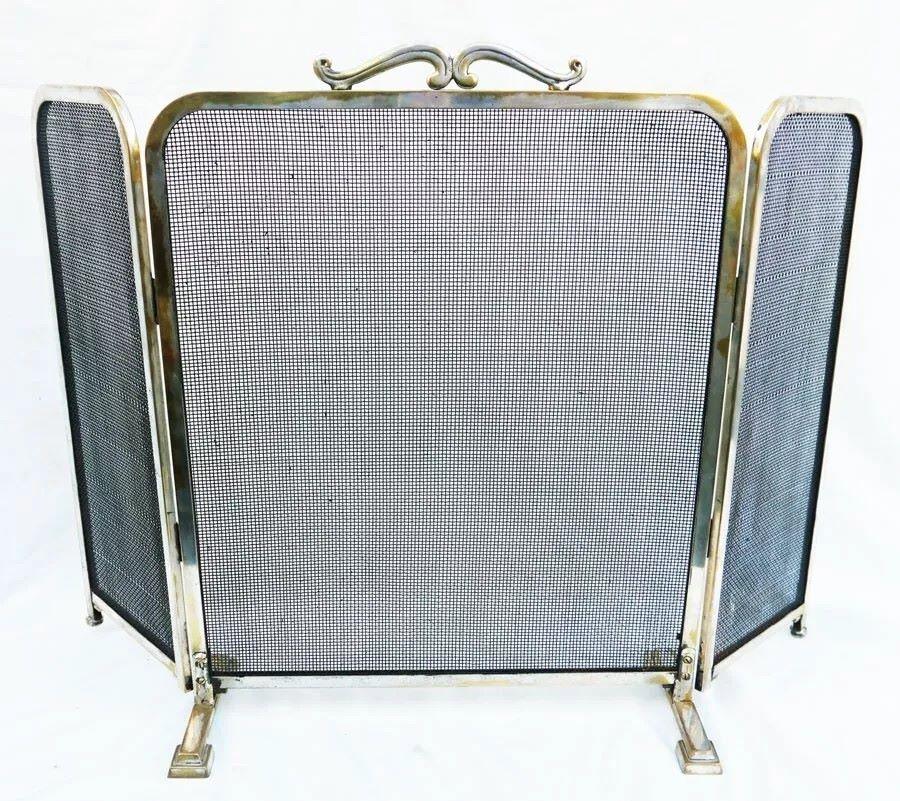 20ième siècle Pare-étincelles de feu des années 1920 pliant x3 panneaux en vente