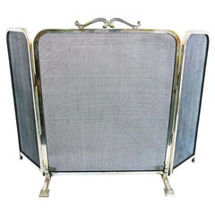 Used 1920s Fire Spark Guard Screen Folding x3 Panel