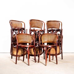 Esszimmerstühle aus gebogenem Holz und gespaltenem Rattan von Fischel aus den 1920er Jahren