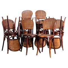 1920's Fischel Bentwood And Split Rattan Dining Chairs