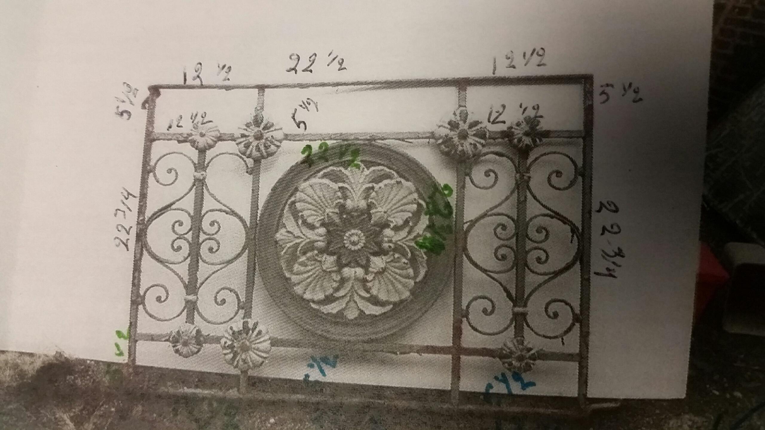 Early 20th Century 1920s Floral Gray and White Wrought Iron Balcony