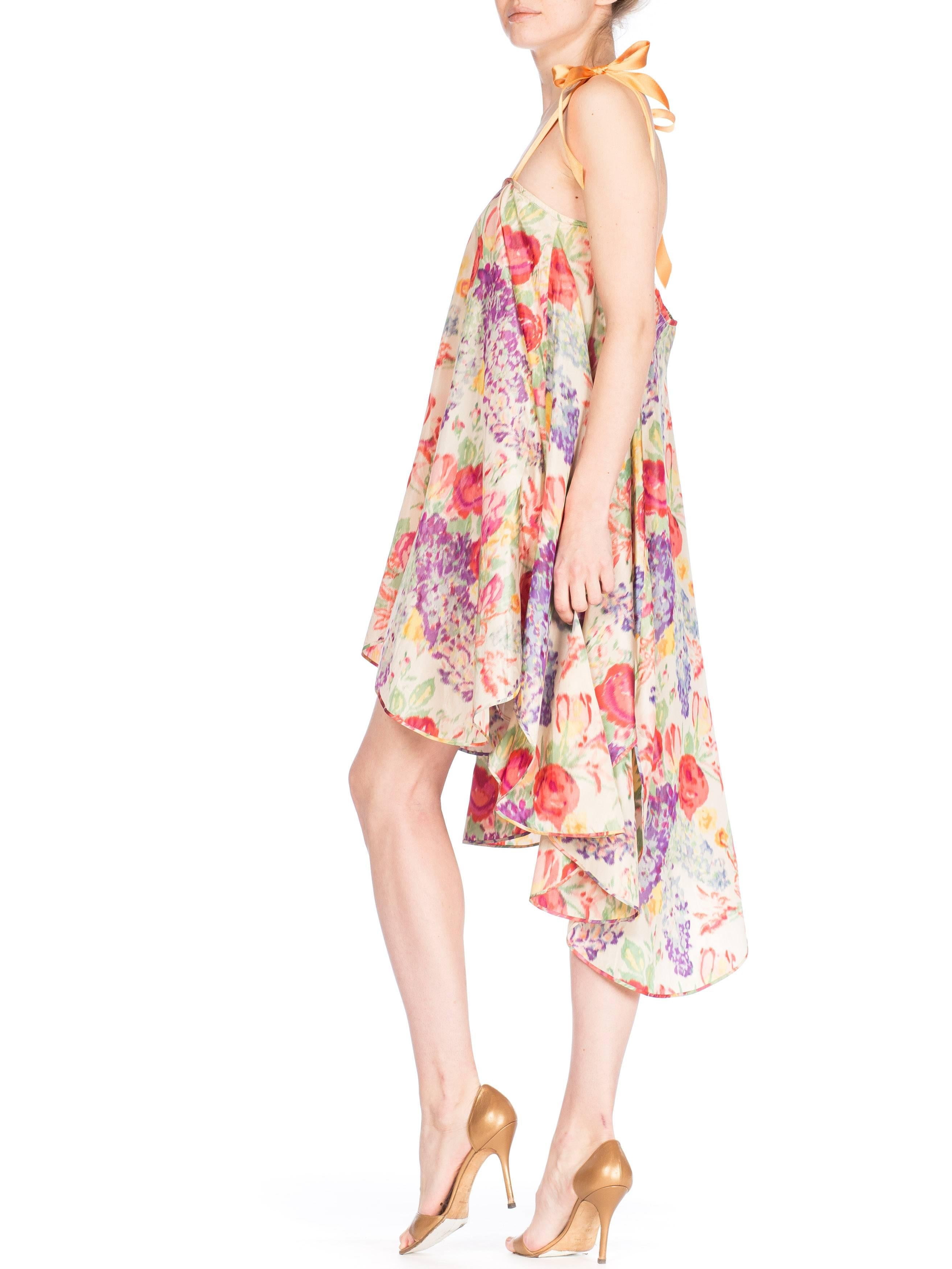1920s Floral Ikat Balanciaga Style Hamptons Summer Party Dress 6