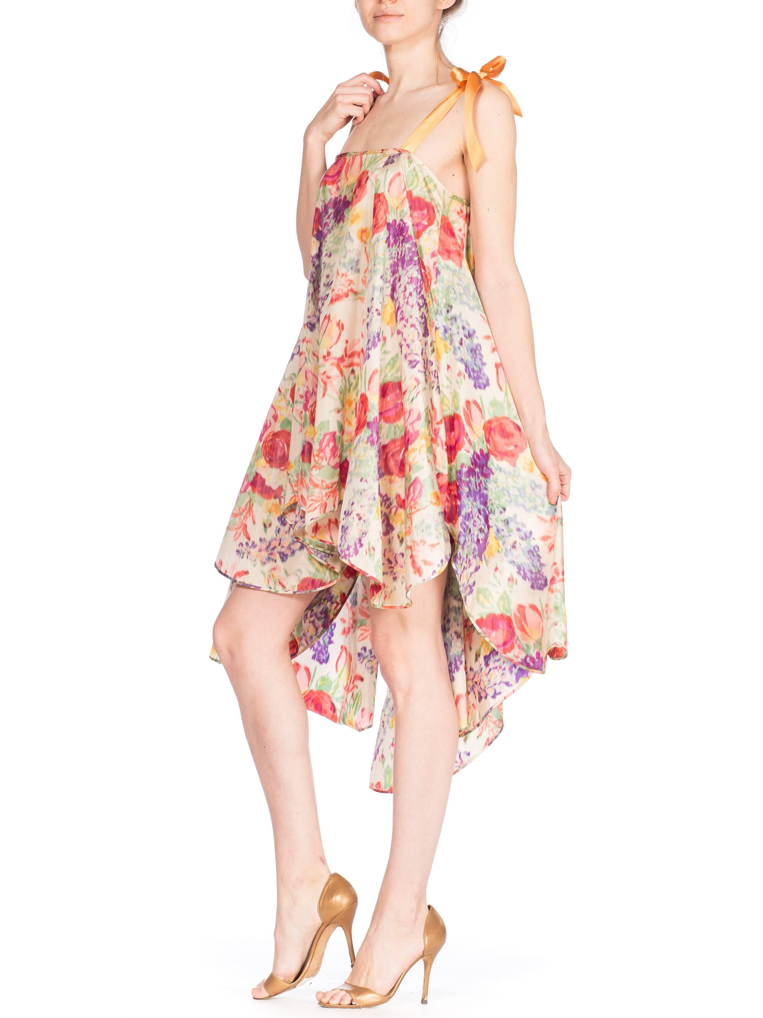 1920s Floral Ikat Balanciaga Style Hamptons Summer Party Dress 7