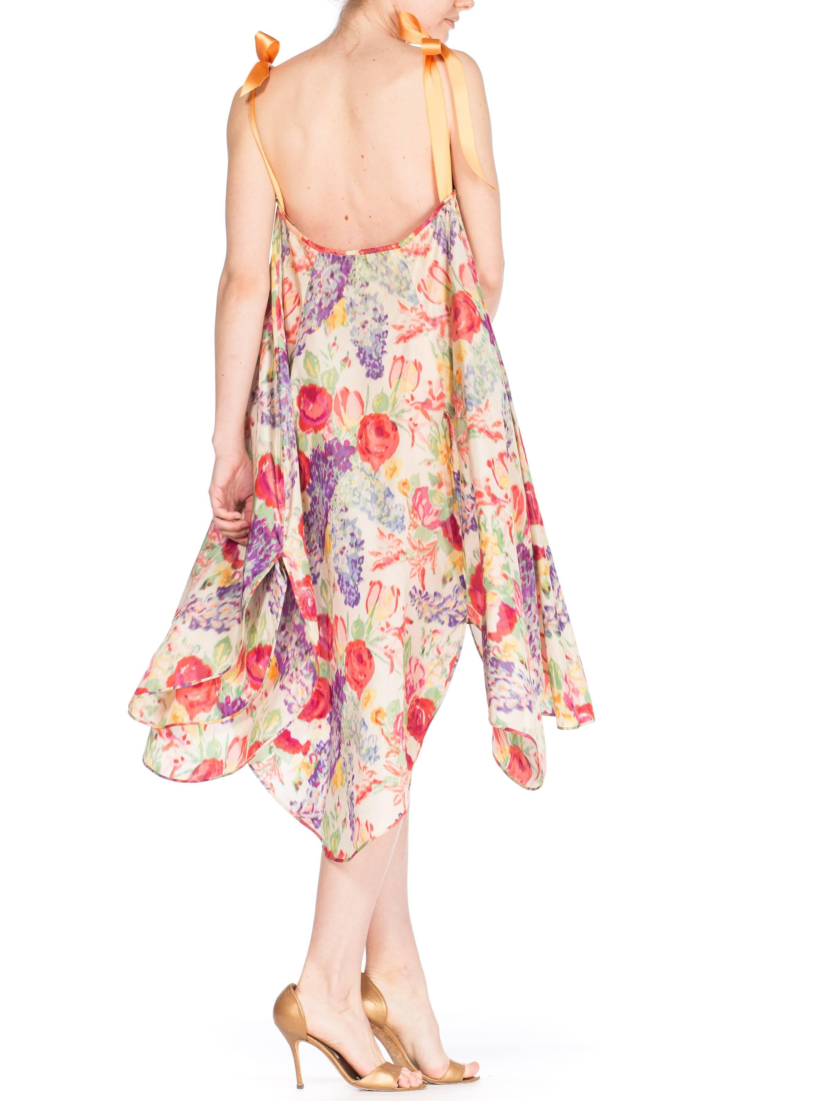 1920s Floral Ikat Balanciaga Style Hamptons Summer Party Dress 10