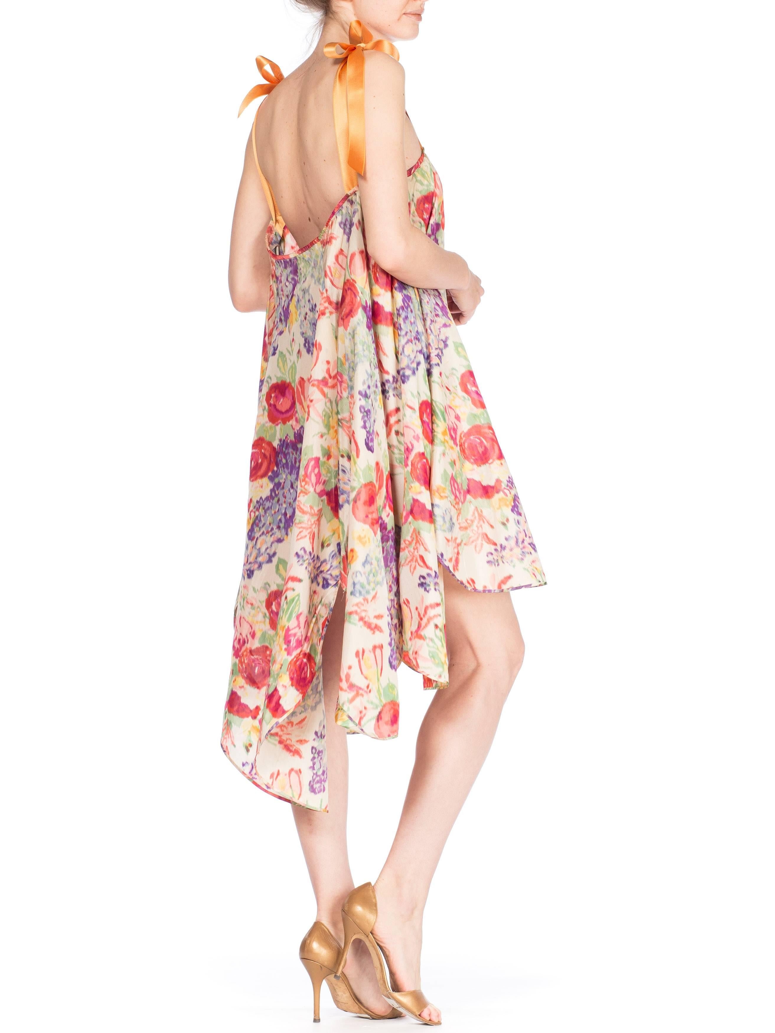 1920s Floral Ikat Balanciaga Style Hamptons Summer Party Dress 3