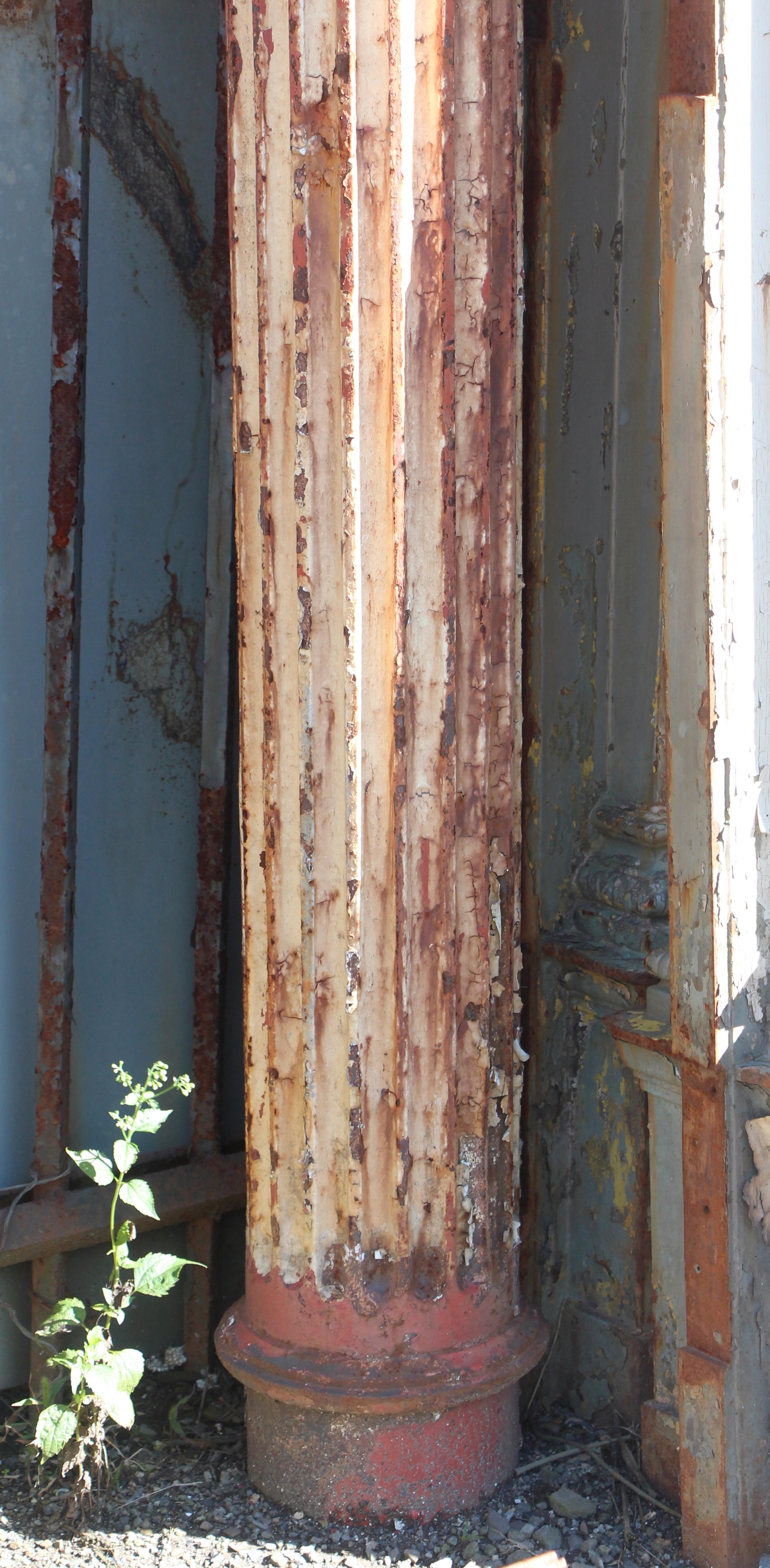 1920s Fluted Cast Iron Structural Column from NYC Building For Sale at