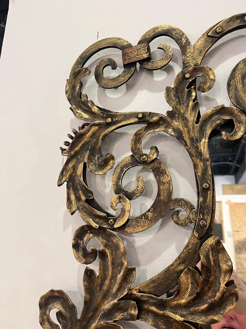 American 1920's Forged Iron Mirror attributed to Addison Mizner For Sale