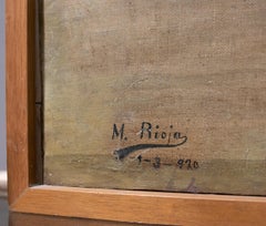 1920s Cuadro enmarcado de arquitectura española, Granada, firmado M. Rioja