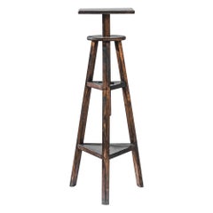 1920s French Adjustable Wooden Sculpture Stand