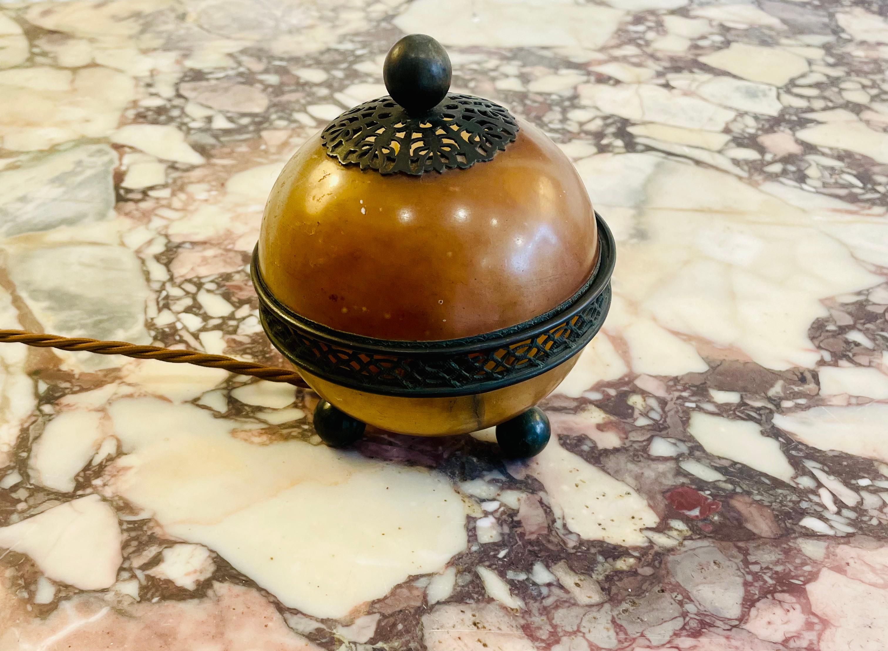 Art Deco 1920s French Alabaster and Brass table light